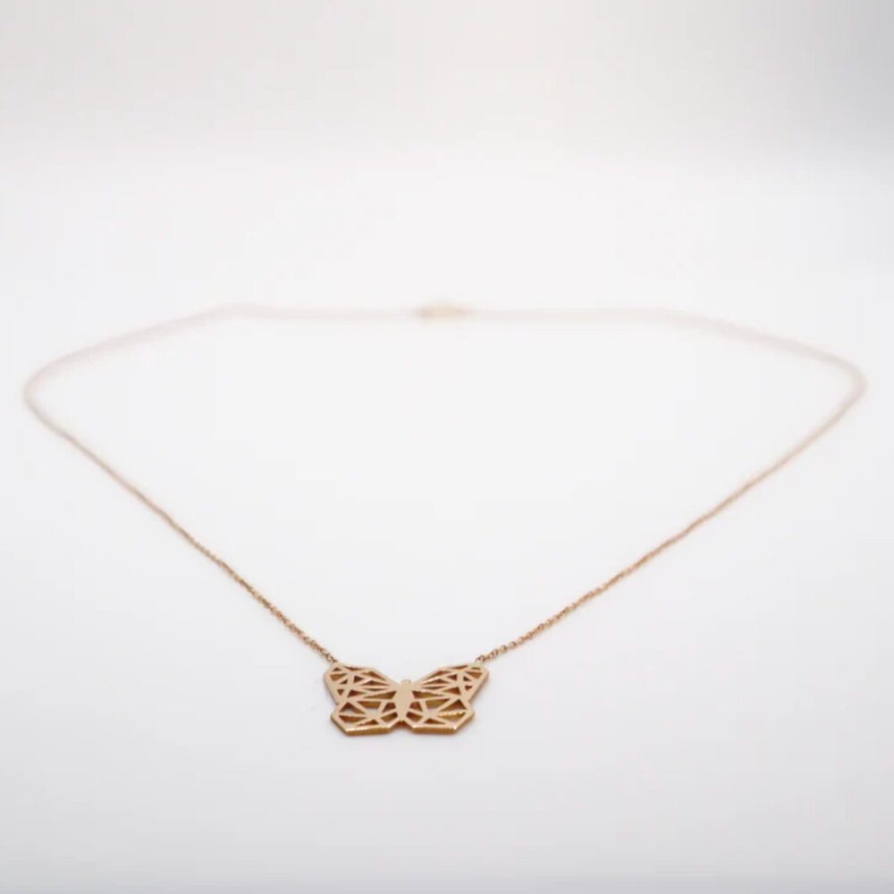 18k Gold Butterfly Necklace - Picture 6 of 8